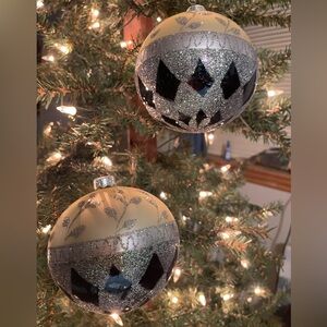Silver and Black Holiday Ornaments
